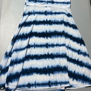 Blue and White Tie-Dye Skirt